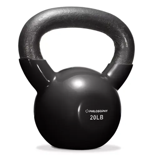 Philosophy Gym Vinyl Coated Cast Iron Kettlebell Weights - Black
