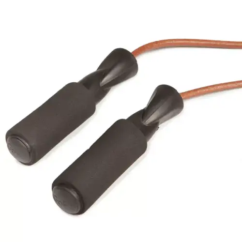 GoFit® Leather Jump Rope with Foam-Padded Handles in Black - 图片 2
