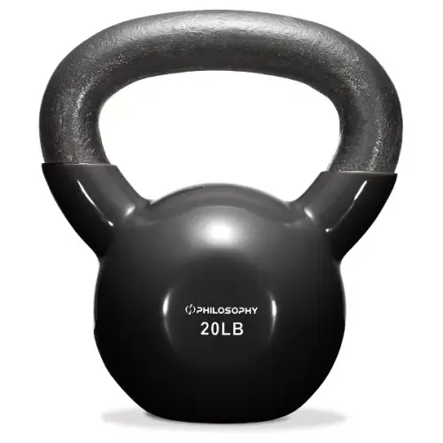 Philosophy Gym Vinyl Coated Cast Iron Kettlebell Weights - Black - 图片 2