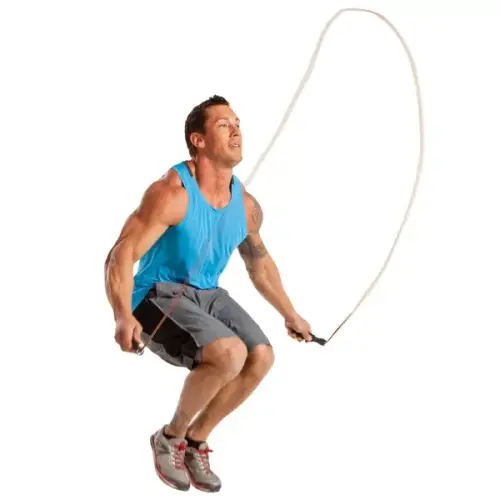 GoFit® Leather Jump Rope with Foam-Padded Handles in Black - 图片 4