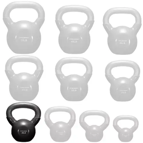 Philosophy Gym Vinyl Coated Cast Iron Kettlebell Weights - Black - 图片 5
