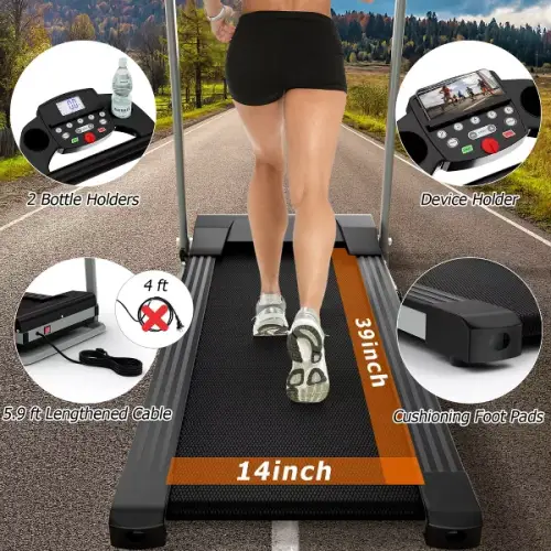 Costway 2 HP Up to 7.5MPH Folding Treadmill Motorized Running Machine 12 Preset Program & LCD Display Screen - 图片 6
